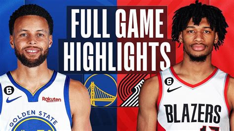 warriors vs blazers 2023